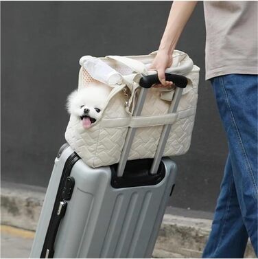 Автокрісло для собак - переноска для маленьких собак, автотранспортування, сумка-переноска, сумка через плече, автокрісло для собак (Сірий, L 41x30x18 см)