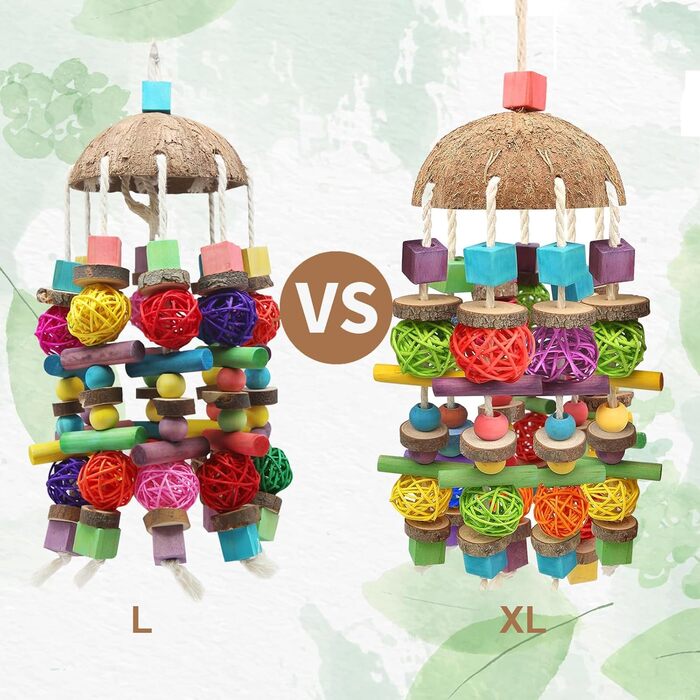 Іграшка для папуг MQUPIN - великий дерев'яний блок для калювання, лазіння та чищення (400 г)