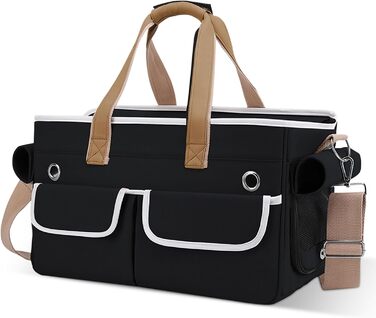 Транспортна переноска для котів та собак ALLSOPETS, складана, чорна