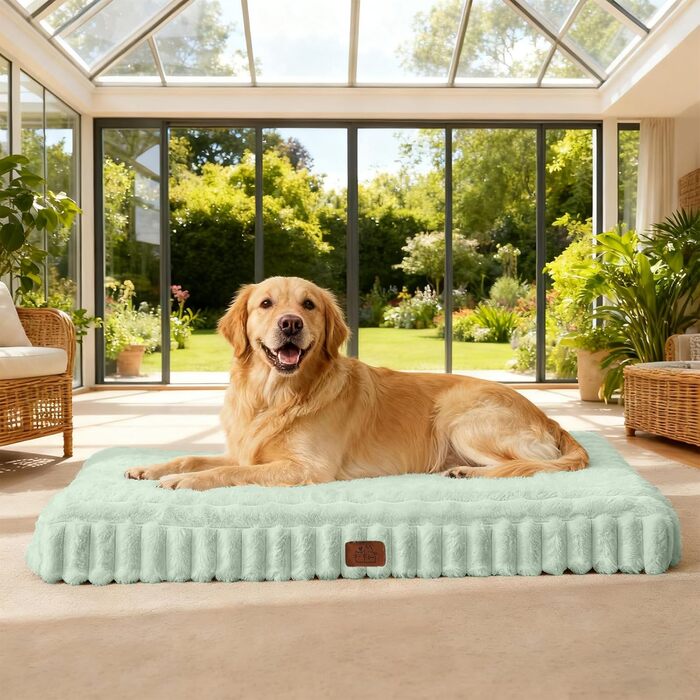 Ортопедичне ліжко для собак середніх порід, водонепроникне, з антиковзною основою, з піною типу 