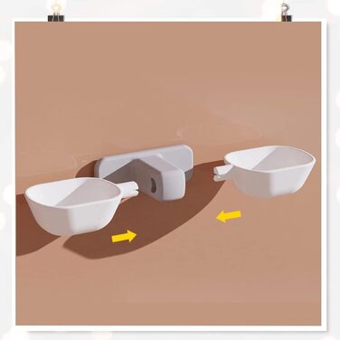 Двічі миска для котів, миски для котів, годівниця для котів на стіну, з піднятим тримачем, зменшує біль у шиї, знімні миски