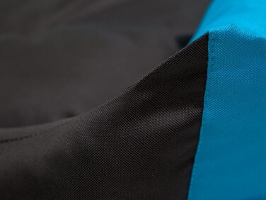 Крісло-ліжко для собак, м'яке лежання для тварин, 82 x 60 см, чорний колір, з екологічної льону, з блакитними боковинами