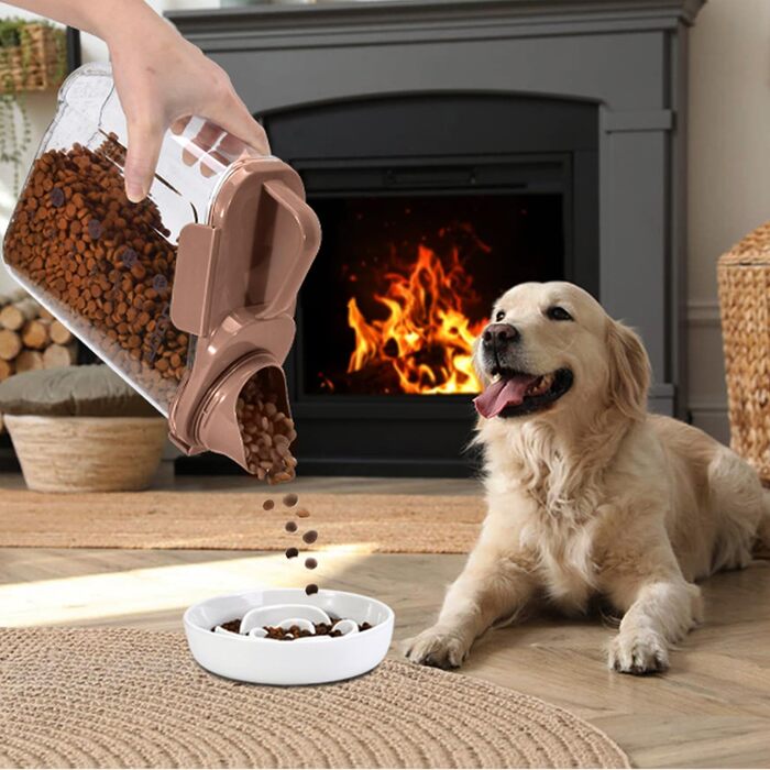 Контейнер для корму для собак і котів, 2,8 л, герметичний, з мірним стаканчиком, BPA-free, для дому та подорожей