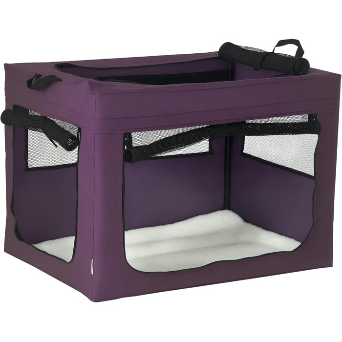 Переноска для котів та собак PawHut 80 см, фіолетовий колір - переноска для тварин, подорожей