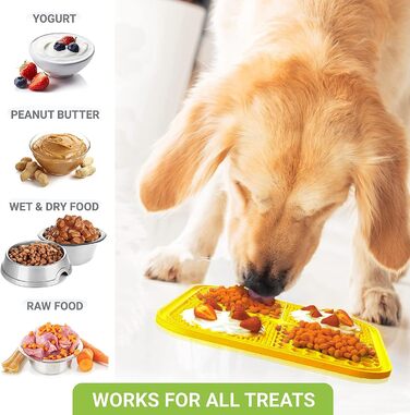 Килимок для лизання собак Kwispel: великий, з присосками, для заспокоєння, з дозатором ласощів, для собак та котів (зелений)