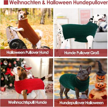 Пуловер для собак AOFITEE для маленьких порід, такса, мопс, мальтипу, з коміром-стійкою, теплий зимовий пуловер, червоний, розмір S