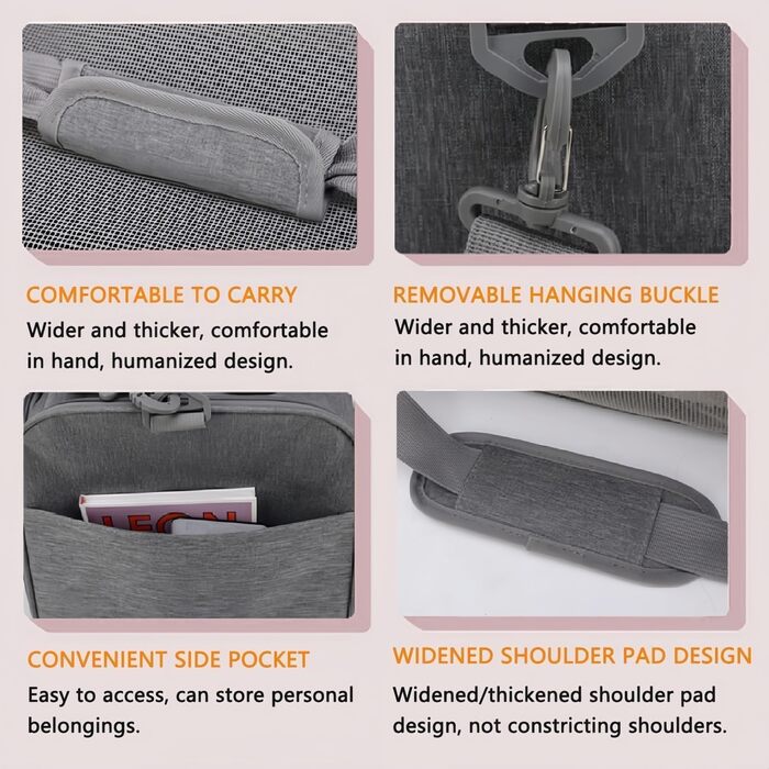 Транспортна сумка HOCLAUHO для кота та собаки, велика, портативна, складна, дихаюча, для подорожей, чорна