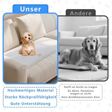 Килимок для собак, неслизький, миючий, для активного відпочинку, знімний чохол, для маленьких, середніх та великих собак, теплий взимку та прохолодний влітку, сірий, XXL (105 x 68 x 4,5 см)