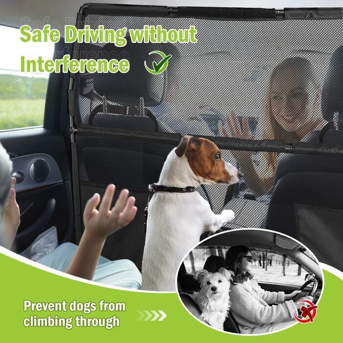 Бар'єр для собак у машину, 142 см, для позашляховиків, SUV, легкових авто, захист заднього сидіння, перегородка, подорожі