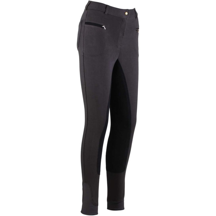 Жіночі штани для їзди верхи RL24 Vollbesatz Flex BASICLINE (36, темно-сірий/чорний)