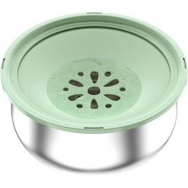 Миска для води для собак Stouchi, не розливається, нержавіюча сталь, велика місткість, повільний диспенсер води, антиковзаюча, для подорожей, зелений колір