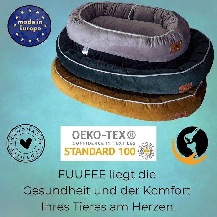 Ортопедичне ліжко для собак середніх порід 95x65 см, бежеве