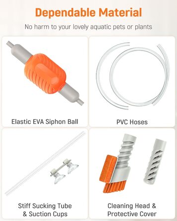 Набір для чищення акваріума Pawfly: сифон, пилосос, шланг 1,8 м, інструмент для очищення ґрунту