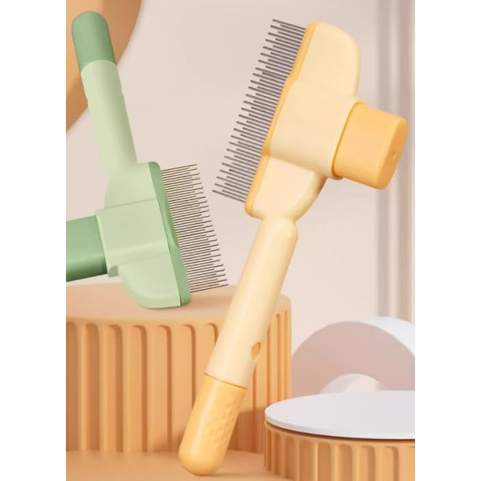 Щітка для догляду за тваринами Fellblitz - самоочисна, для довгого та короткого хутра, зелена