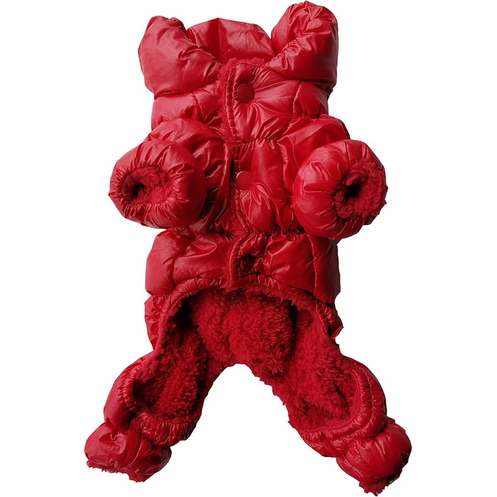 Флісовий комбінезон для собак, теплий зимовий одяг, стеганий, розмір L, червоний