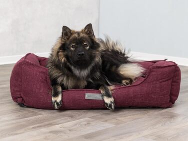 TRIXIE Ліжко для собак Talis 60×50 см, бордовий, зручне ліжко з текстилю для середніх собак, не ковзає, пране