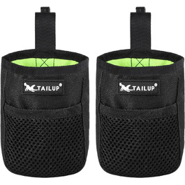 Ланжує Лекерлібутель - ласощі для маленьких собак, чорний, з кліпсою для ременя, 600D Оксфорд, 2 шт.