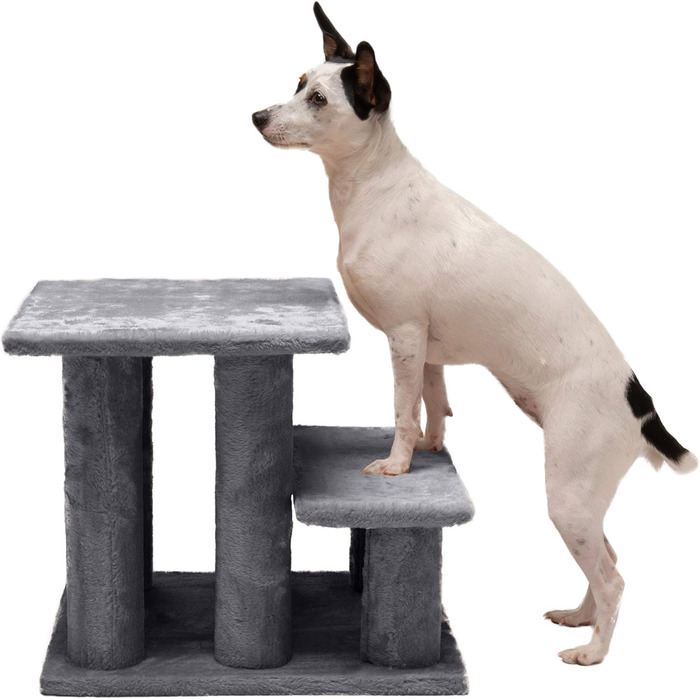 Сходи для домашніх тварин Furhaven Steady Paws, 3 сходинки, сірі, для високих ліжок і диванів