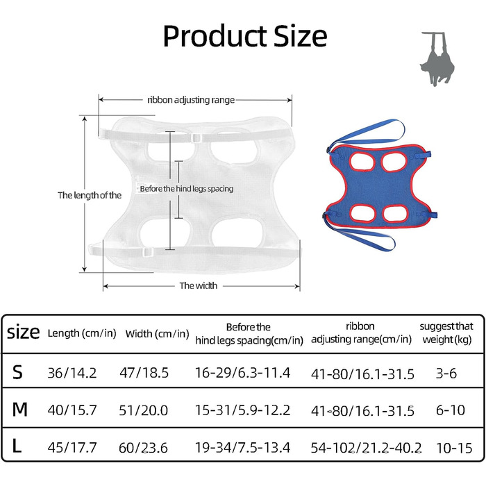 Гамак для грумінгу собак та котів, пристрій для стрижки нігтів, гамак для догляду за тваринами (M)