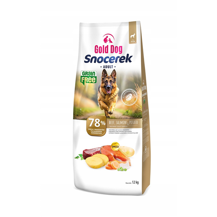 Сухий беззерновий корм для собак Gold Dog Snocerek з яловичиною, без птиці, 12 кг