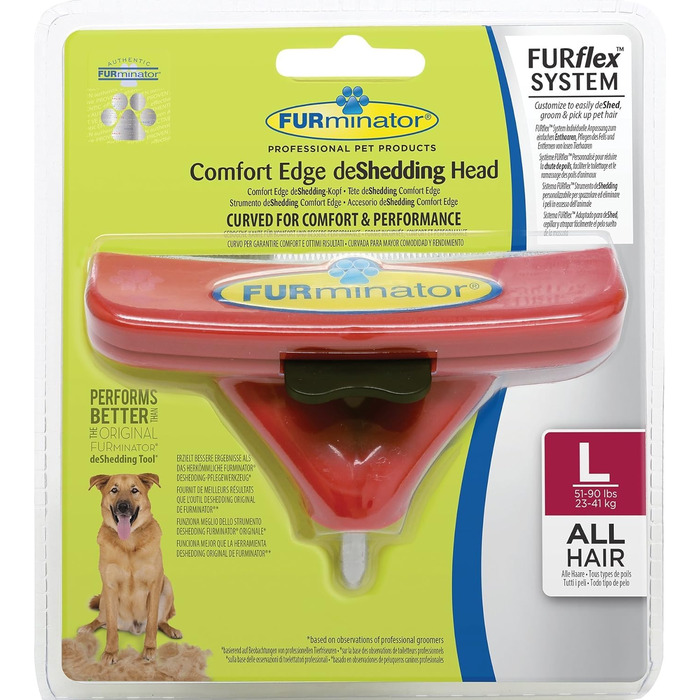 FURminator FURflex, щітка для грумінгу великих собак, насадка для видалення підшерстка, розмір L