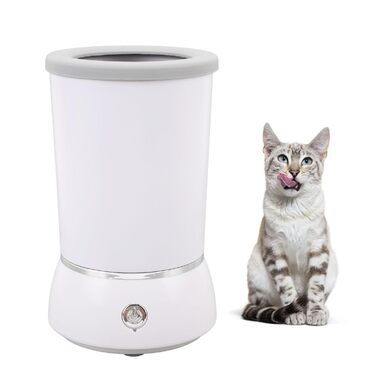 Автоматичний очисник лап для собак, портативний мийник лап для домашніх тварин з 2 швидкостями, м'які силіконові щетинки, перезаряджається, вбудований акумулятор 800 mAh, білий