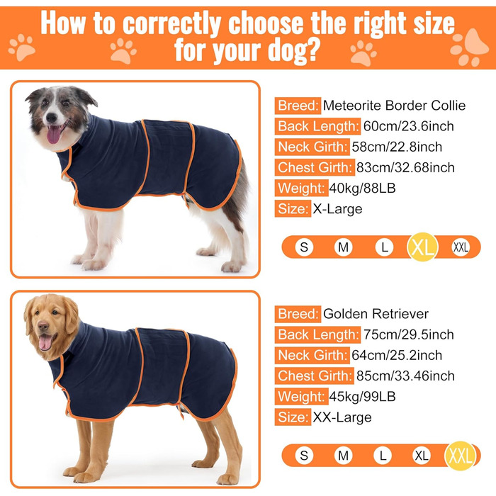 Рушник для собак Hezzuv: ультрапоглинаючий, з мікрофібри, для сушіння після снігу, м'який, двошаровий, для цуценят та дорослих, синій (S)