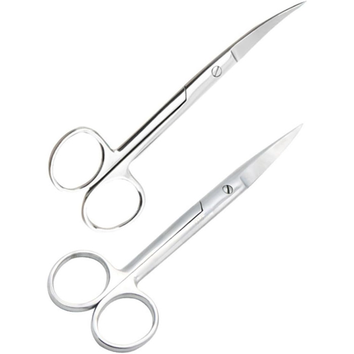 Професійна шерстьрізка для тварин DOITOOL: 2 шт. з нержавіючої сталі, пряма та вигнута насадки