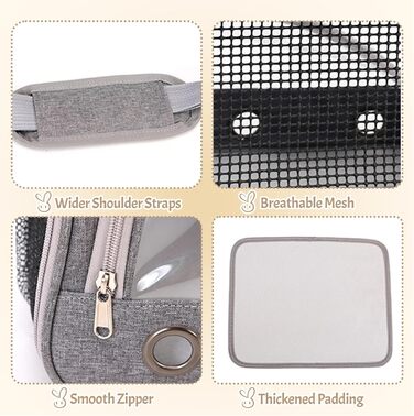 Транспортна переноска для дрібних тварин APKOL - переноска для морських свинок, кроликів, хом'яків, їжаків, сірого кольору