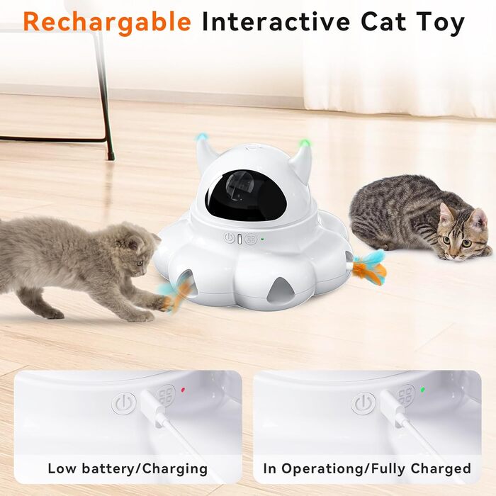 Інтерактивна іграшка для котів Spessn 2-в-1, електрична, USB, для розвитку інтелекту, підходить для кошенят та собак будь-якого віку