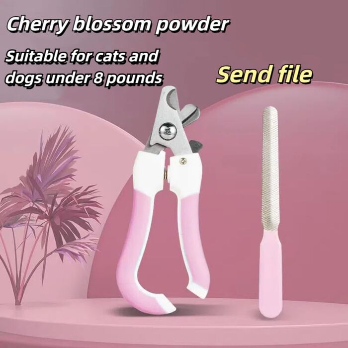 Кусачки для собак та котів, професійні, з нержавіючої сталі, з захистом від перерізання, рожеві