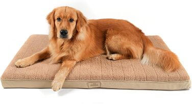 Килимок для собак середніх порід 100x65x9 см, м'який, миючий, лежанка для собак, лежанка для собак середнього розміру (XL 120 x 75 x 9 см, бежевий)