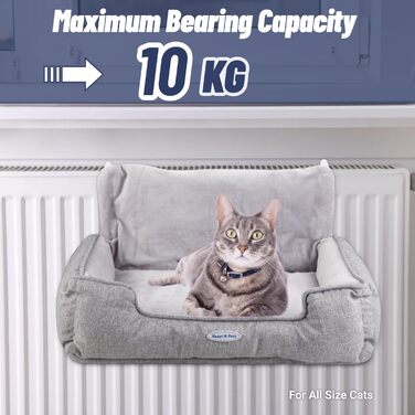 Килимок-гамак для котів на батарею Happi N Pets, сірий, 65 x 36 x 27 см