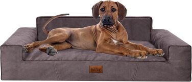 М'яке лежання для собак: лежанка-кошик, лежанка для тварин, коричнева, 98 x 66 см (Fancy, XL)