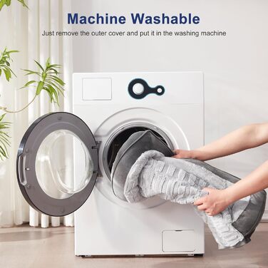 Ортопедичне собаче ліжко FURTIME для великих собак – XL вологостійке диванчик для собак, ультра-комфортне, підтримуюче ліжко з піною, знімний, пральний чохол, ліжко для собак Jumbo, сірий, 122 x 89 x 17 см