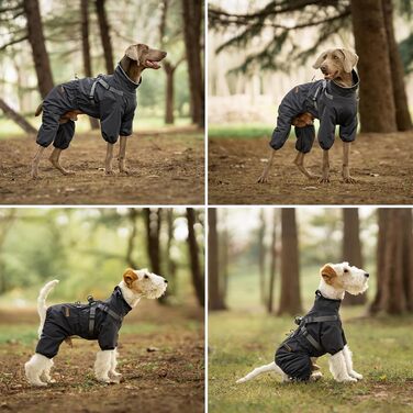 Дощовик для собак PAWBOSE, водонепроникний, для маленьких, середніх та великих собак, з інтегрованим кріпленням для шлейки, сірий, XL