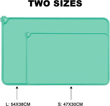 Силіконовий килимок під миску для собак та котів, 54x38 см, зелений. Нековзкий, водонепроникний