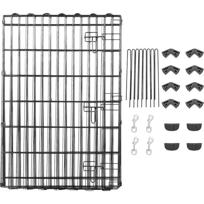 Клітка-вольєр для собак та інших тварин Amazon Basics, металева, складна, з дверцятами, 91 см, чорна