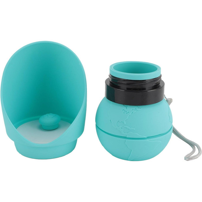 Складана пляшка для води для собак, силіконовий напійник для тварин, диспенсер для води для цуценят, дорожній напійник для собак, для прогулянок та походів (Blue)