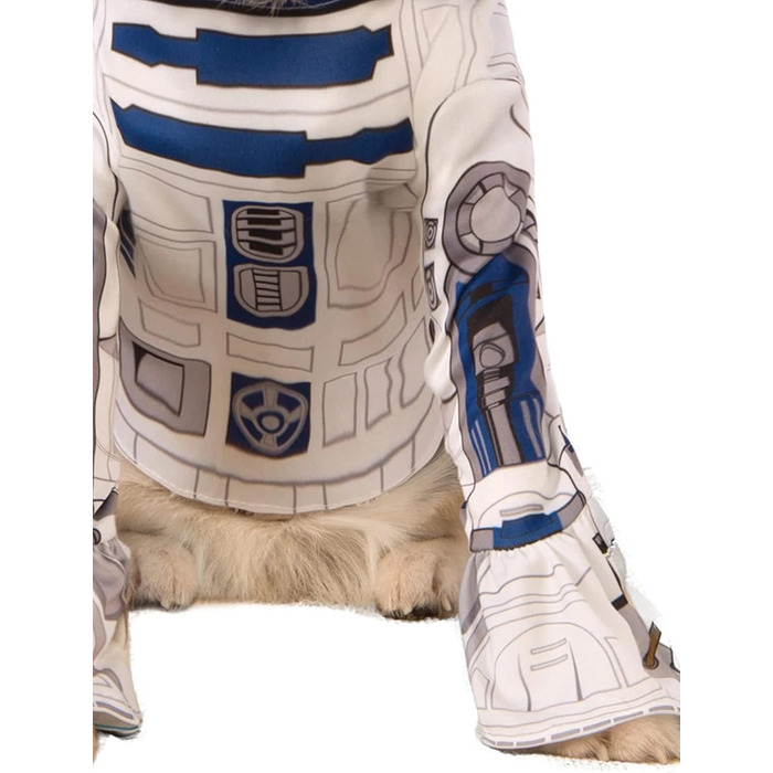 Костюм для собак R2-D2 Star Wars від Rubie's, білий, розмір XL (довжина хвоста 28 см, обхват грудей 43 см), для Хелловіну