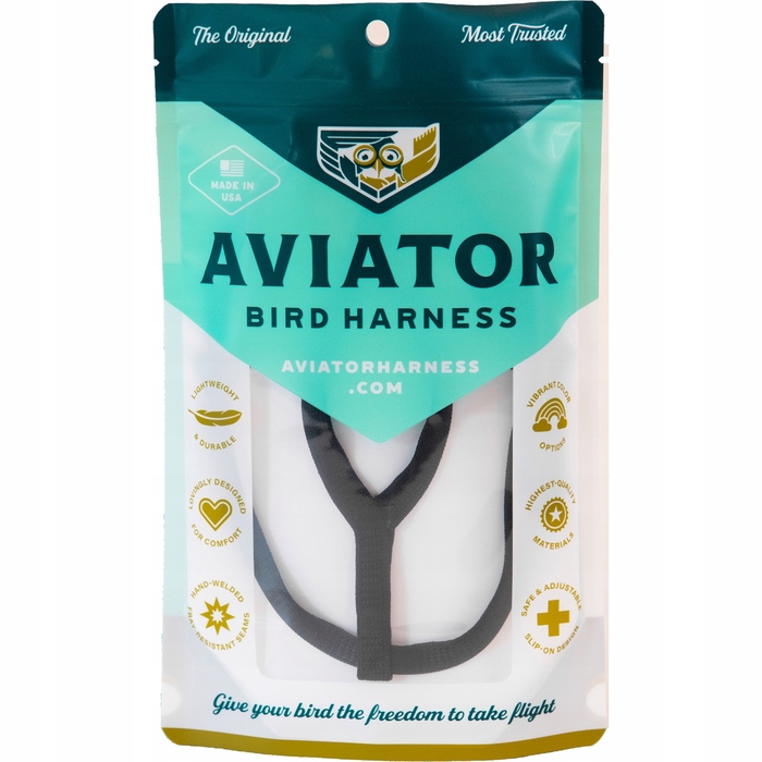 Шлейка для папуг Aviator, р. L, чорна