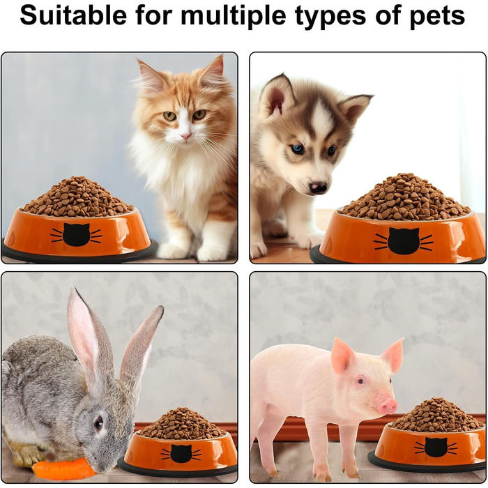 Набір мисок для котів 3 шт. + іграшка для котів, миски для корму котів, миски з нержавіючої сталі, годівниця для котів, миска для води, для котів та маленьких собак (Блакитний + Зелений + Срібний) (3 шт. Оранжевий + Срібний + Блакитний)