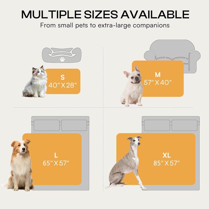 Водонепроникний коврик для собак Luciphia, великий, ультрам'який, заспокійливий, з високим ворсом, фланелевий накид, довговічний та теплий, захист меблів (диван, ліжко), ковдра для тварин, машинне прання, XL (85''x57'') (Warm Caramel, XL(85''x57''))