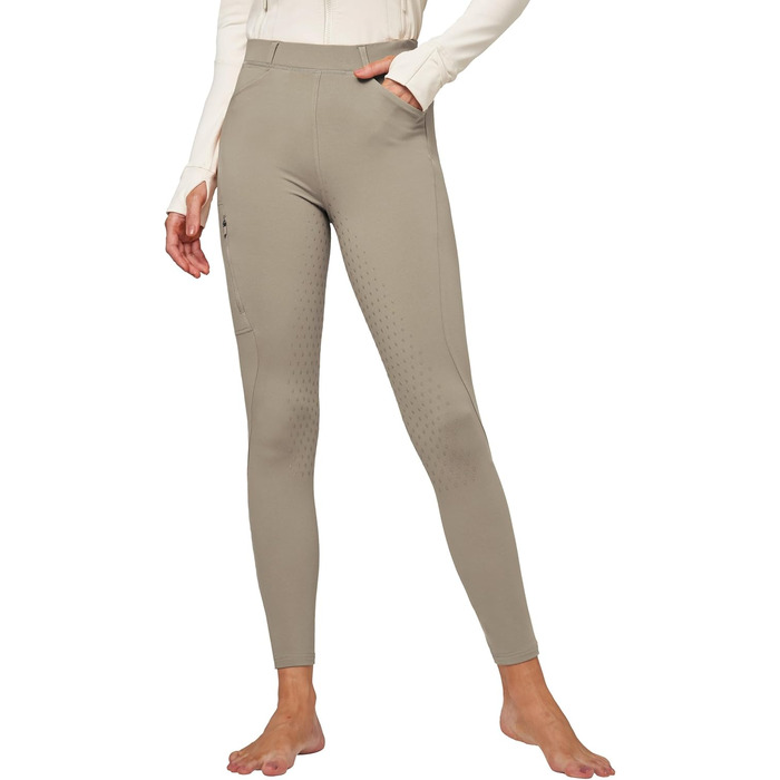 Спортивні штани для верхової їзди WILLIT Daen з флісовою підкладкою та силіконовим повним захопленням (XXL, Хакі)