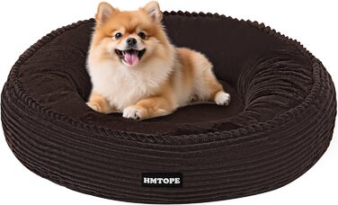 Кругле ліжко для собак середніх порід, котів. М'яке, зручне, знімний чохол, Ø 70 см (60x60x18 см), коричневе