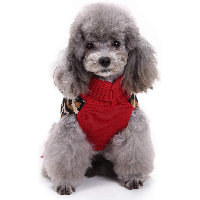 Теплий зимовий пуловер для собак з леопардовим принтом, для дівчаток та хлопчиків, великих, середніх та маленьких порід