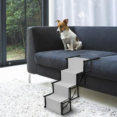 Рампа для собак у машину, складана, регульована висота, до 75 кг (чорний/світло-сірий)