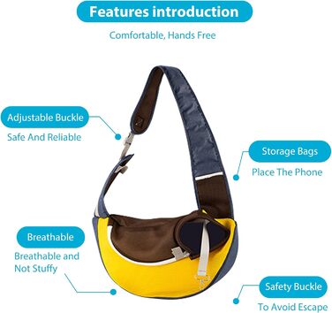 PETCUTE Сумка-переноска для собак, велика, хакі. Зручна переноска для цуценят та собак, з регульованою ручкою та безпечною шлейкою. Має передню кишеню та дихаючу сітку.