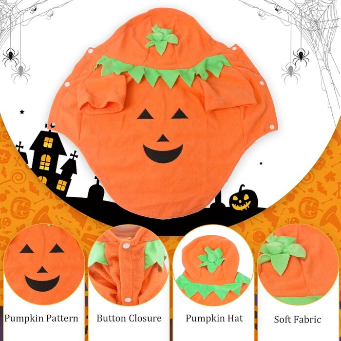 Костюм Гарбуза на Хелловін для собак та котів, кумедний одяг для тварин, для маленьких собак, котів, цуценят, розмір XL