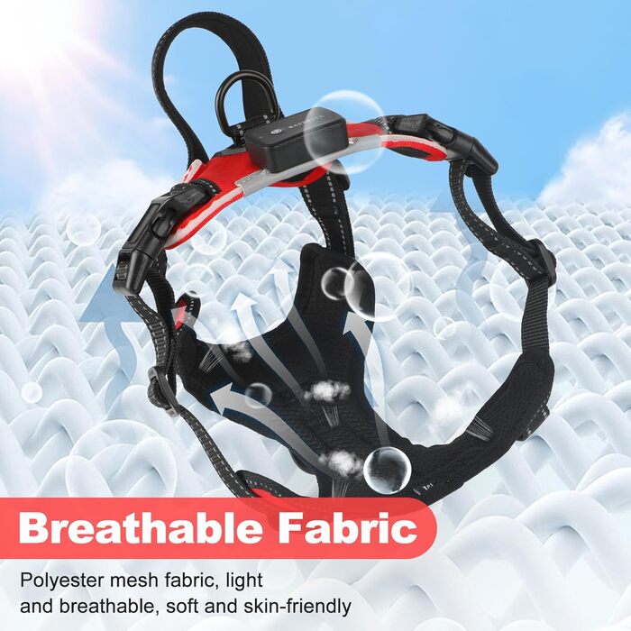 Шлейка для собак Masbri світловідбиваюча, регульована, з ручкою, м'яка, світловідбиваюча, для собак середніх та великих порід, чорно-біла, TC3005B, чорно-біла (M, червона)